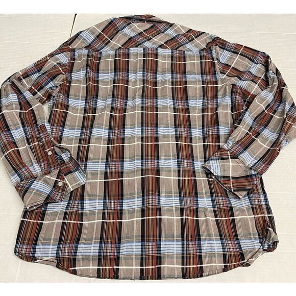7 Diamonds Men's Red White Blue Plaid‎ Button Up Western Shirt XXL Cotton A9 - Picture 6 of 9
